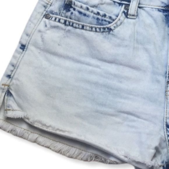 Empyre Adrian High Waisted Cut Offs Blue Denim Jean Shorts Juniors Size 5 New - Picture 2 of 9